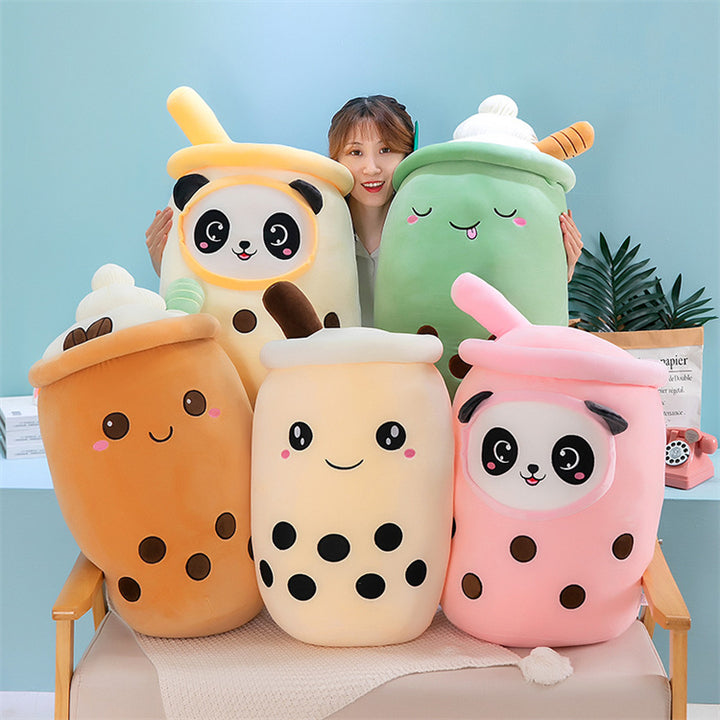 Emulated Fruit Milk Tea Cup Boba Plush