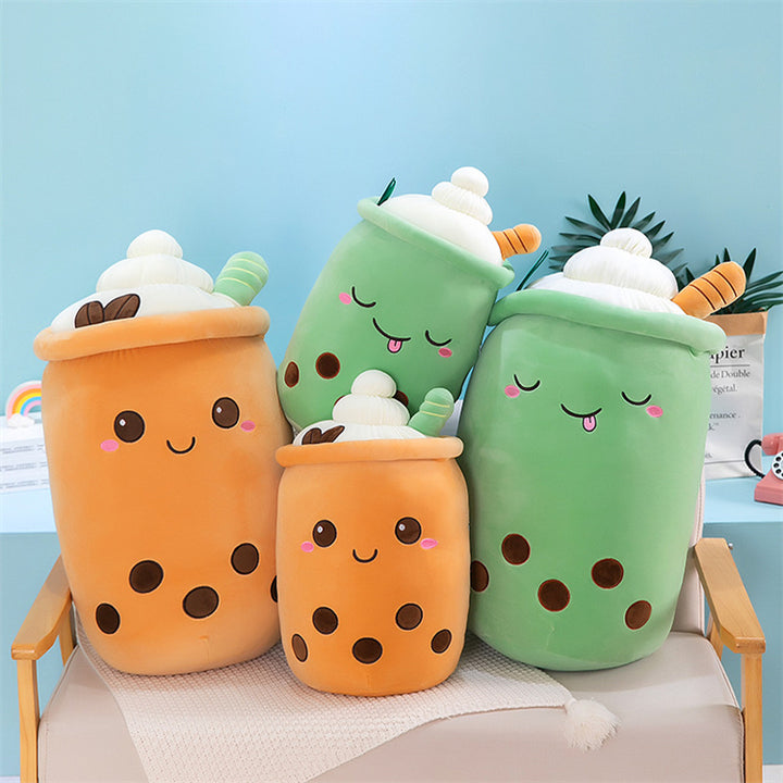 Emulated Fruit Milk Tea Cup Boba Plush