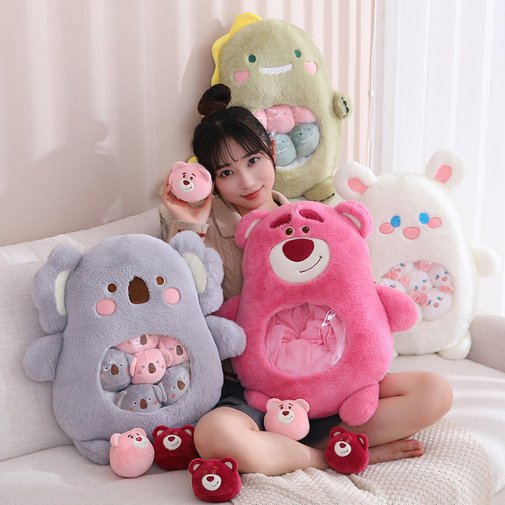 Hot Selling Soft Fruit Bear Plush Toys Cushions Fruit Snacks Throw Pillows Big Bag Banana Strawberry Avocado PP Cotton Filling