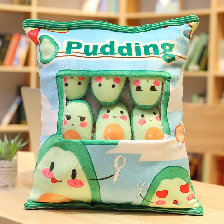 Hot Selling Soft Fruit Bear Plush Toys Cushions Fruit Snacks Throw Pillows Big Bag Banana Strawberry Avocado PP Cotton Filling