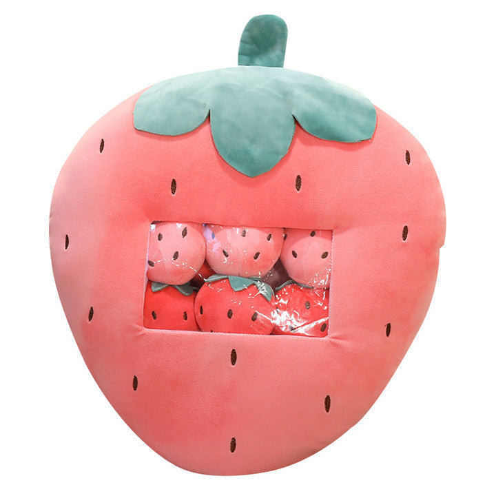 Hot Selling Soft Fruit Bear Plush Toys Cushions Fruit Snacks Throw Pillows Big Bag Banana Strawberry Avocado PP Cotton Filling