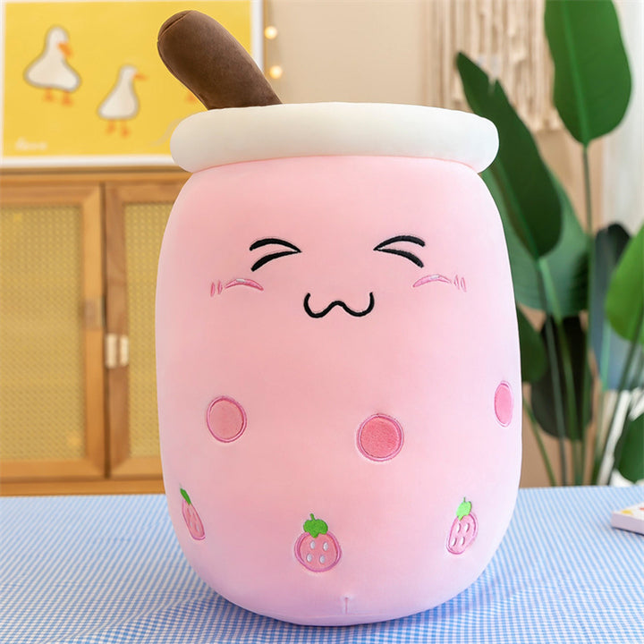 Emulated Fruit Milk Tea Cup Boba Plush